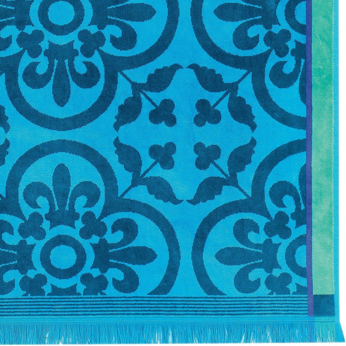 Santorin Beach Towel by Le Jacquard Français Fig Linens Turquoise Blue