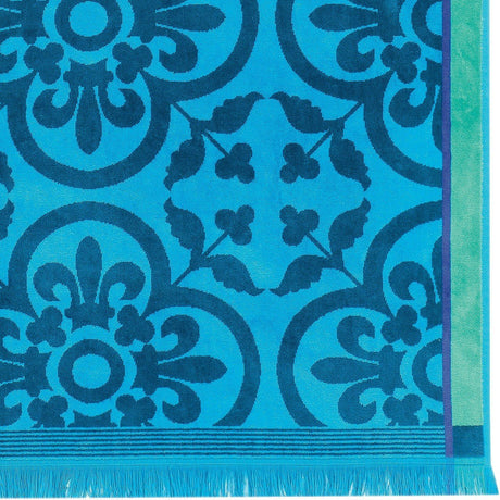 Santorin Beach Towel by Le Jacquard Français Fig Linens Turquoise Blue