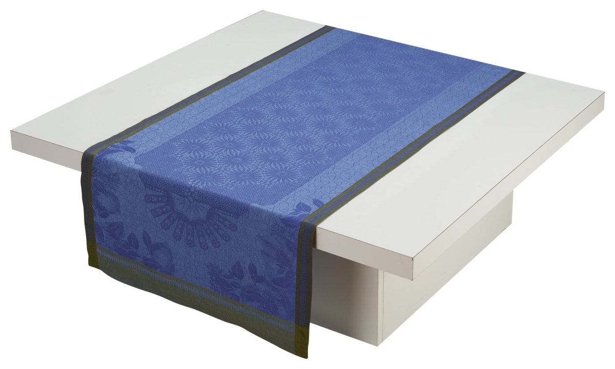 Le Jacquard Français Table Linen Jardin D'Orient Blue Fig Linens Runner