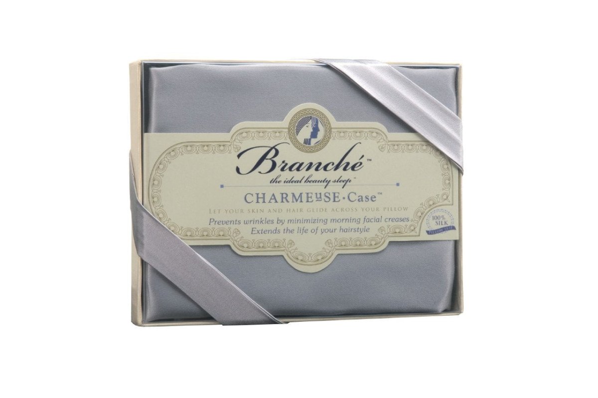 Silk Charmeuse Pillowcase in Silver - Branché at Fig Linens