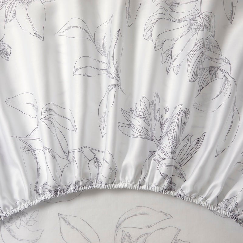 Fitted Sheet Grip Detail  - Yves Delorme Parfum Bedding - Organic Cotton at Fig Linens and Home