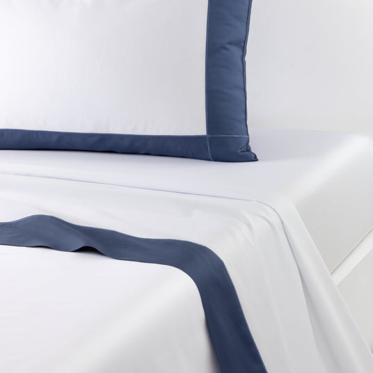 Apollon Outremer Flat Sheet by Yves Delorme