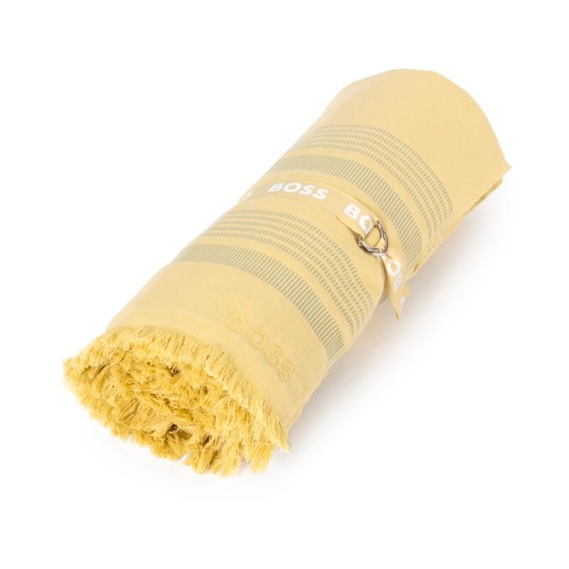 Rolled B Cruise Rafia Foutah Towel by Hugo Boss Home at Fig Linens and Home