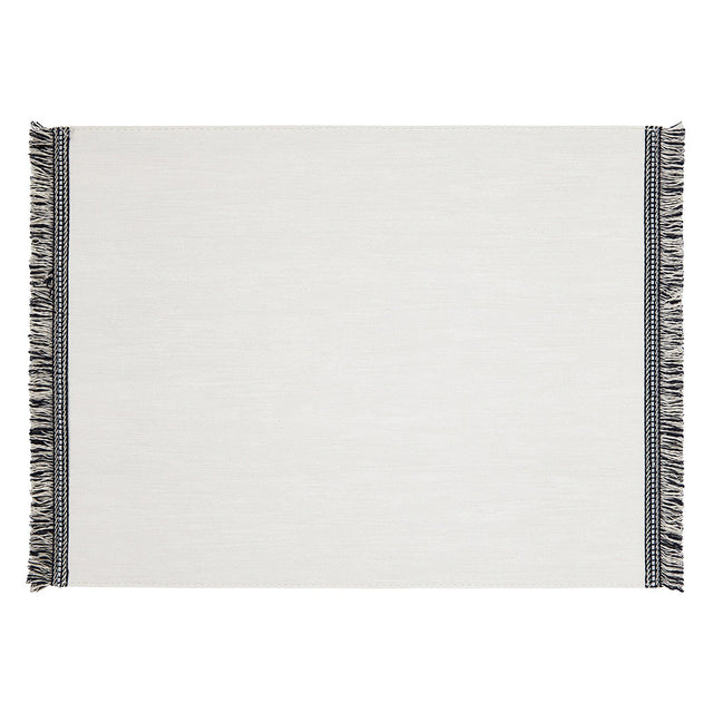 Fringe White & Navy Placemat | Mode Living at Fig Linens and Home