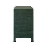 Getty Three Drawer Chest in Dyed Green Grasscloth by Worlds Away