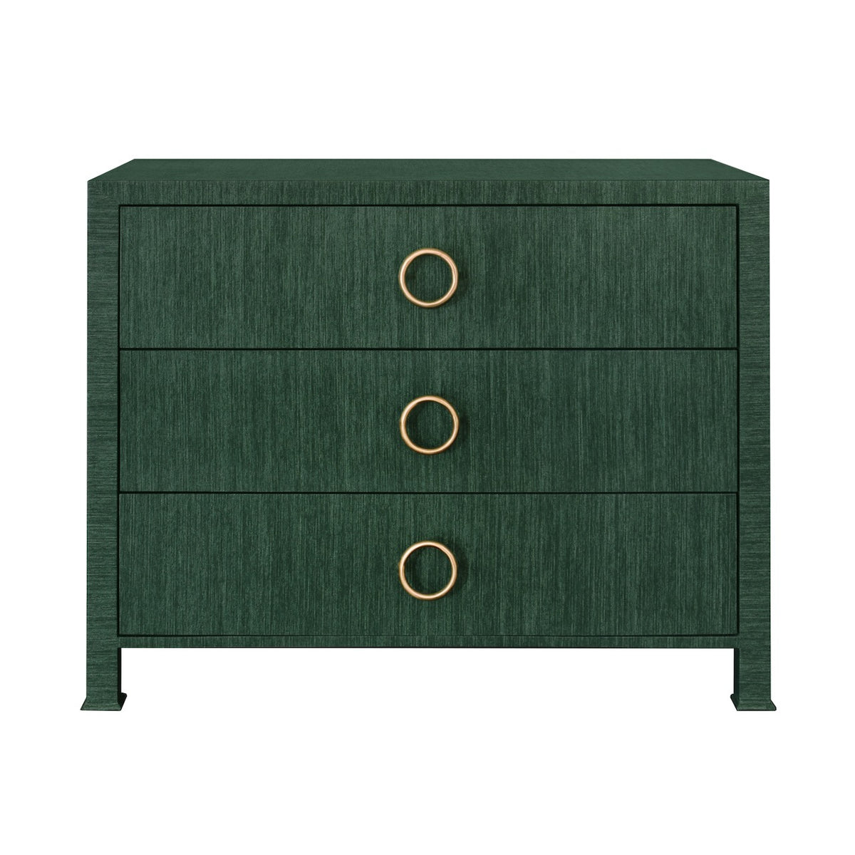 Getty Three Drawer Chest in Dyed Green Grasscloth by Worlds Away