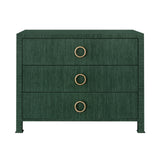 Getty Three Drawer Chest in Dyed Green Grasscloth by Worlds Away