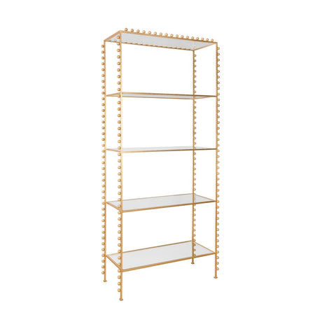 Goldie Ball Lined Etagere in Gold Leaf by Worlds Away
