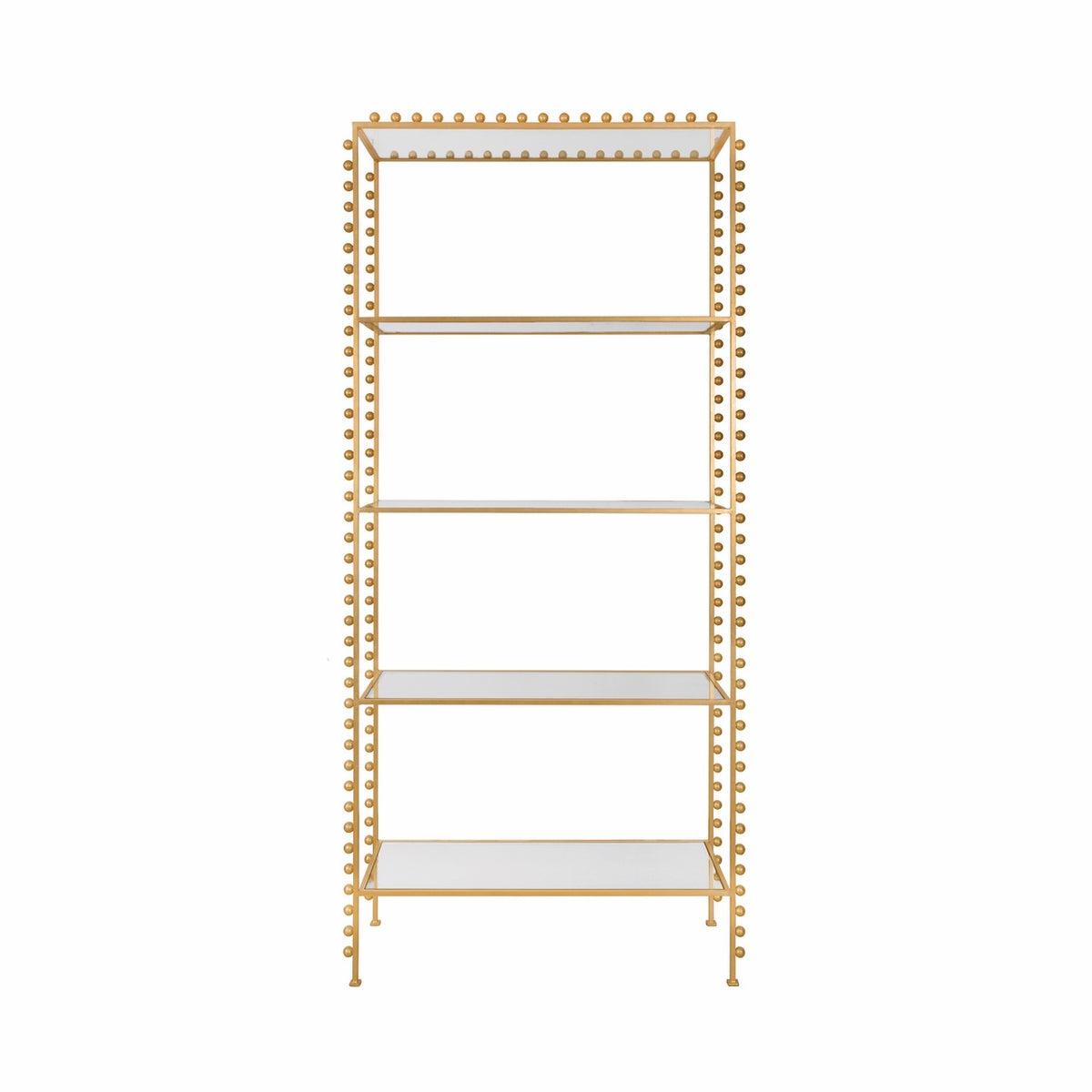 Goldie Ball Lined Etagere in Gold Leaf by Worlds Away