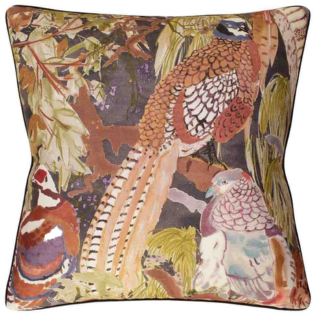 Game Birds Charcoal - Throw Pillow by Ryan Studio