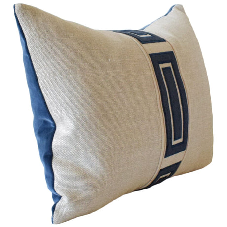 Giorgio Linen Ingot Tape Indigo - Throw Pillow by Ryan Studio