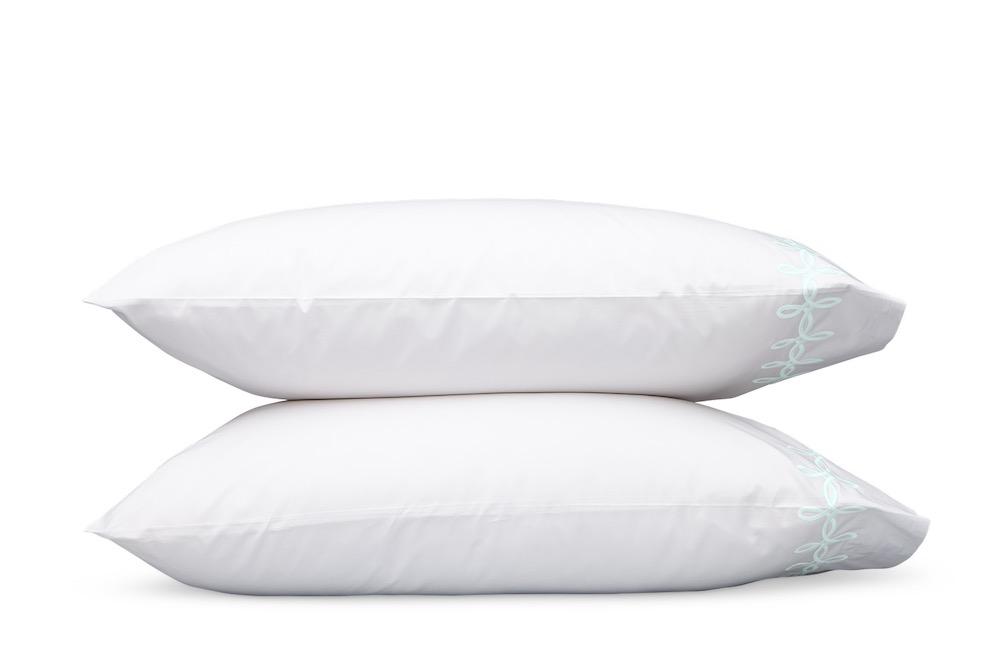 Gordian Knot Jade Pillowcases | Matouk bedding at Fig Linens and Home