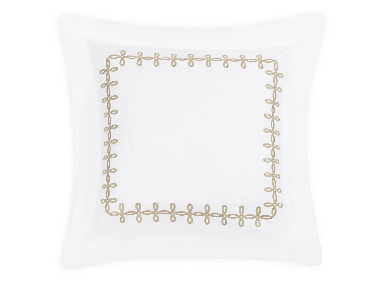 Euro Sham - Gordian Knot Truffle Percale Bedding by Matouk at Fig Linens and Home