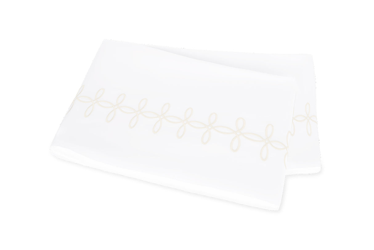 Flat Sheet- Gordian Knot Cream Percale Bedding by Matouk at Fig Linens and Home