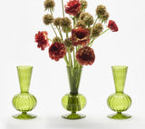 Kim Seybert BUD VASE: TESS S3 - Olive Green Glass Bud Vases Set at Fig Linens and Home 2