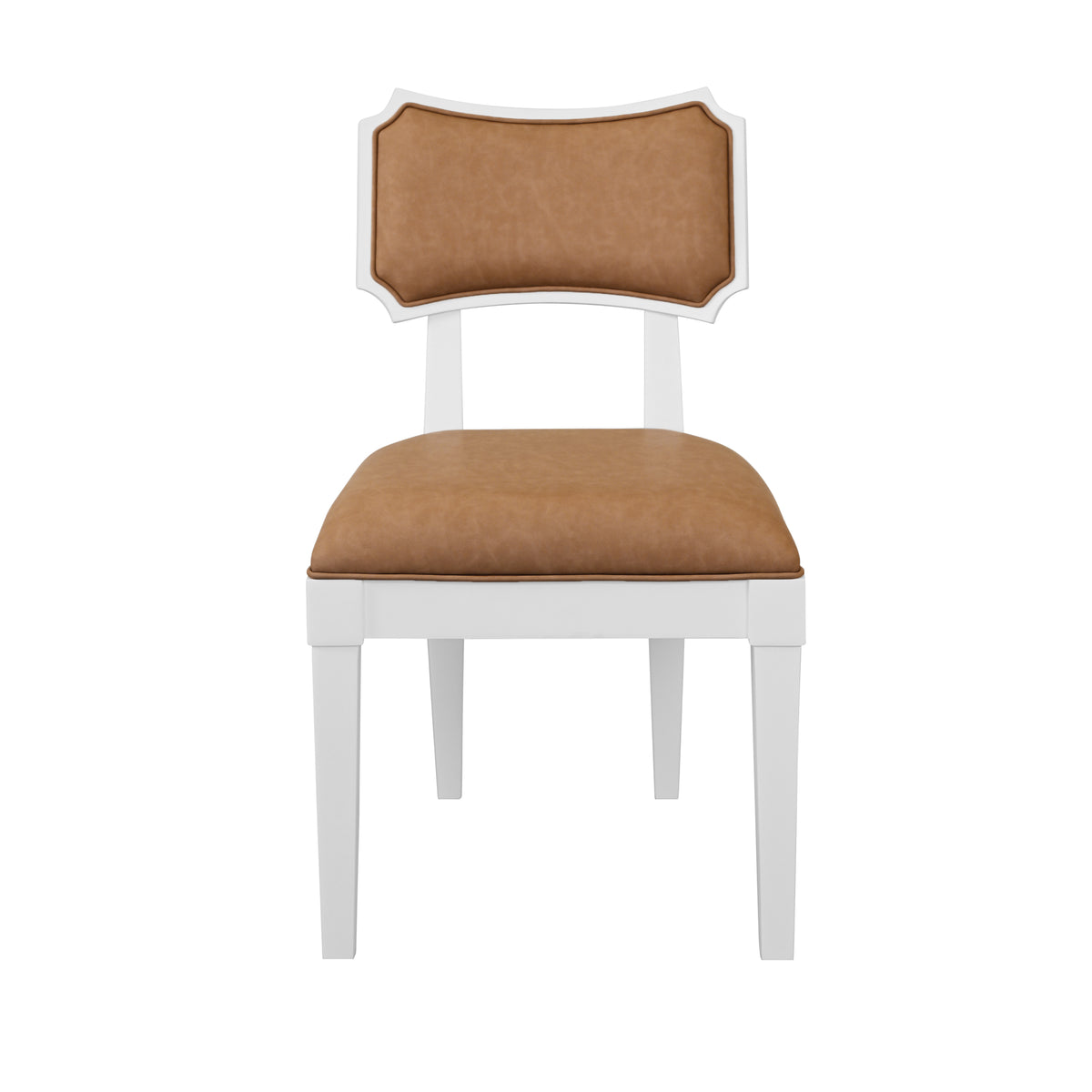 Hayden Camel Dining Chair | Worlds Away Bow Back Chair Front View at Fig Linens and Home
