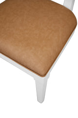 Hayden Camel Dining Chair | Worlds Away Bow Back Chair Seat View at Fig Linens and Home