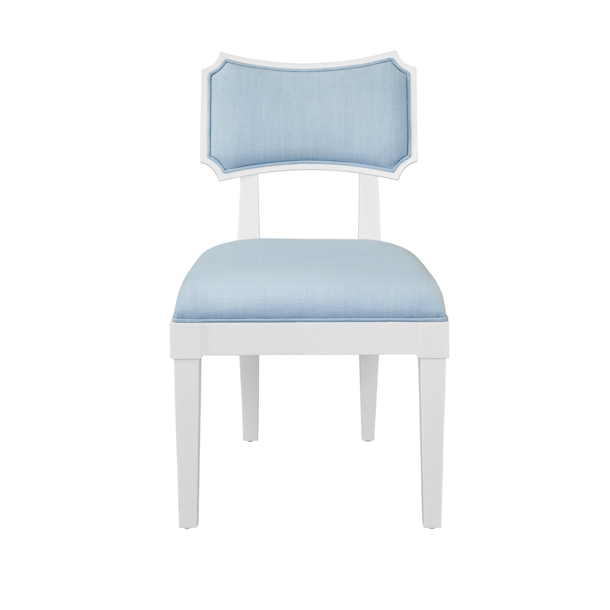 Hayden Light Blue Dining Chair | Worlds Away Bow Back Chair Front View at Fig Linens and Home
