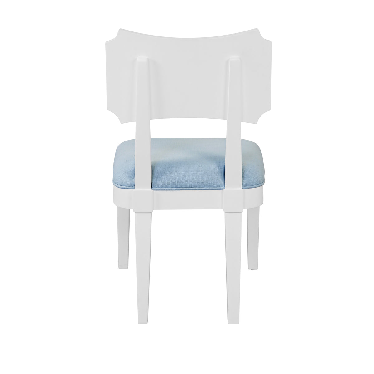Hayden Light Blue Dining Chair | Worlds Away Bow Back Chair Back View at Fig Linens and Home