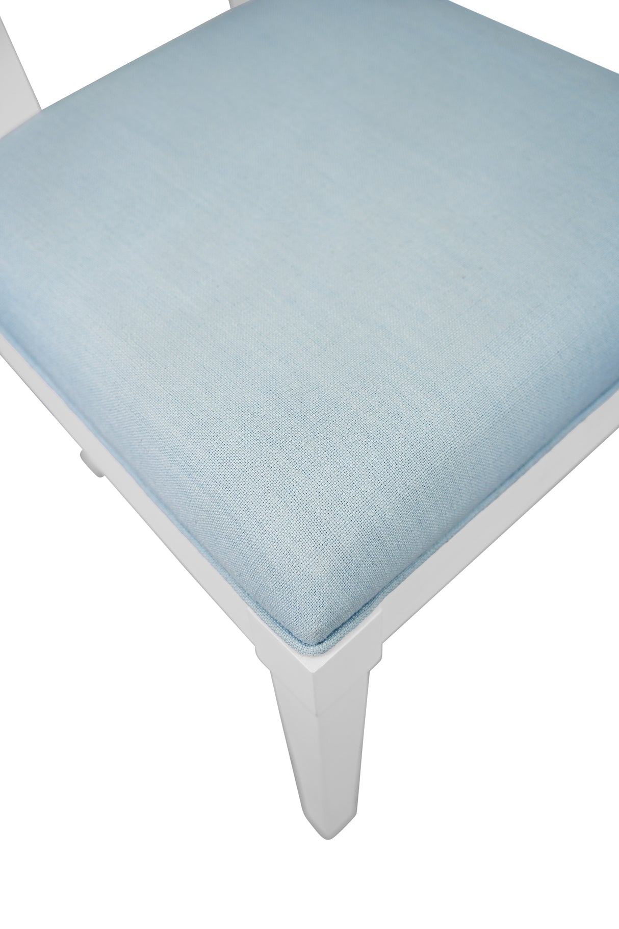Hayden Light Blue Dining Chair | Worlds Away Bow Back Chair Seat View at Fig Linens and Home