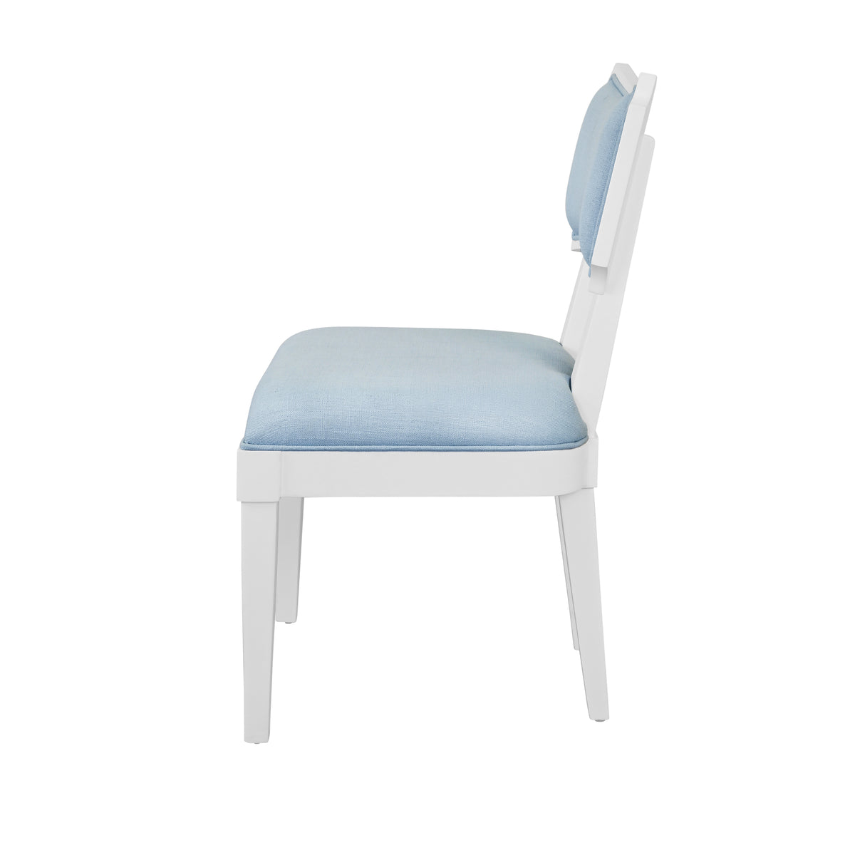 Hayden Light Blue Dining Chair | Worlds Away Bow Back Chair Side View at Fig Linens and Home