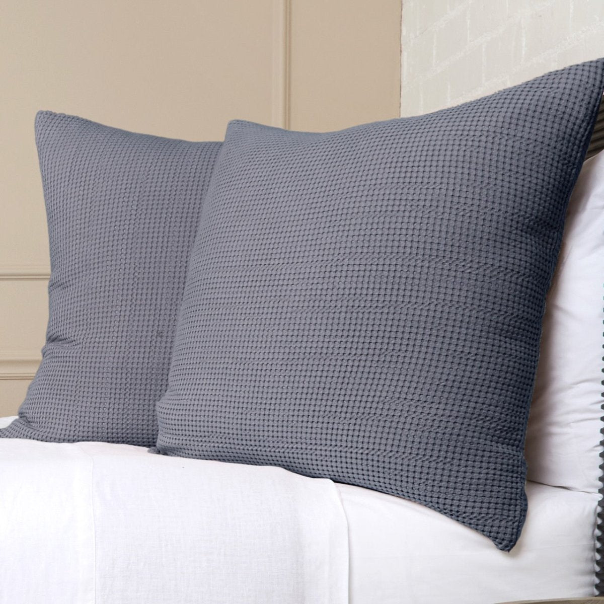 Lifestyle Photo of Balboa Midnight Blankets & Shams - Pom Pom at Home at Fig Linens & Home