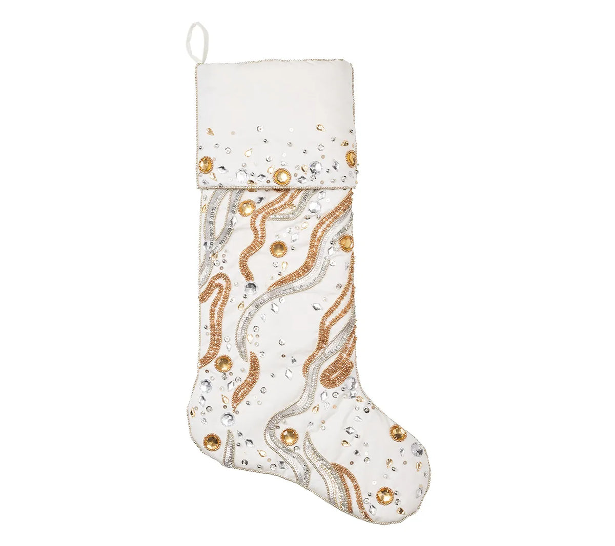 Gilt Wave Gold/Silver Stocking | Kim Seybert at Fig Linens and Home
