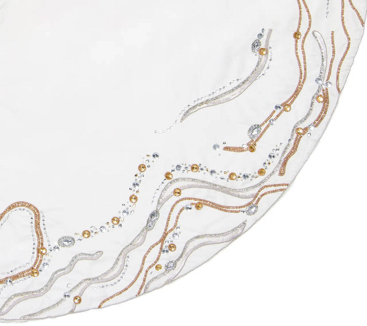 Gilt Wave Gold/Silver Tree Skirt Detail 2 | Kim Seybert at Fig Linens and Home