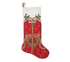 Jewel Wreath Red/Green/Gold Stocking | Kim Seybert at Fig Linens and Home