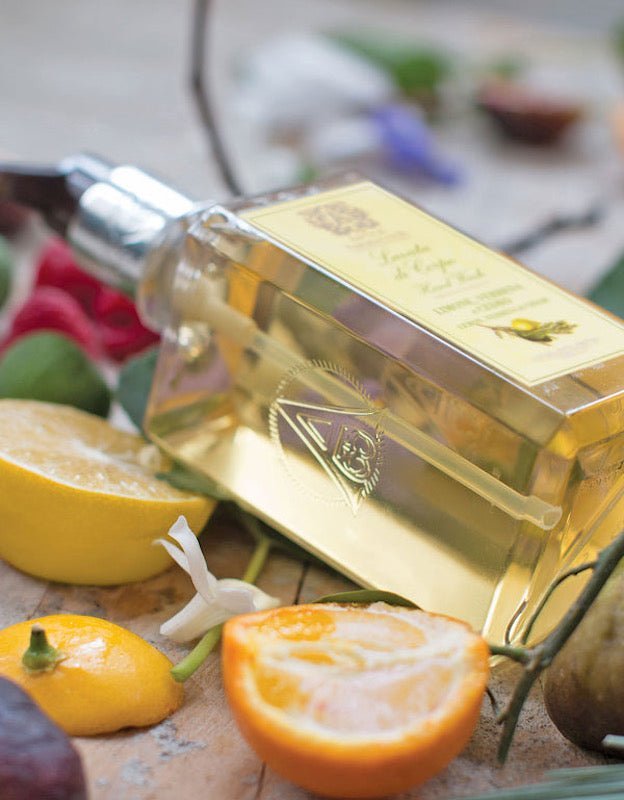 Antica Farmacista Lemon Verbena & Cedar Hand and Body Wash - Shown with Citrus - Fig Linens