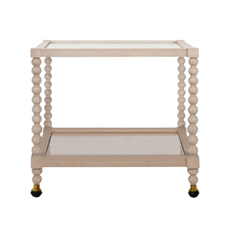 Bar Cart - Isadore Light Cerused Oak Bar Cart by Worlds Away at Fig Linens and Home