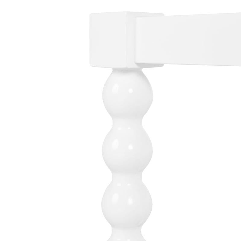 Corner of Tray on Bar Cart - Isadore White Lacquer Bar Cart by Worlds Away at Fig Linens and Home