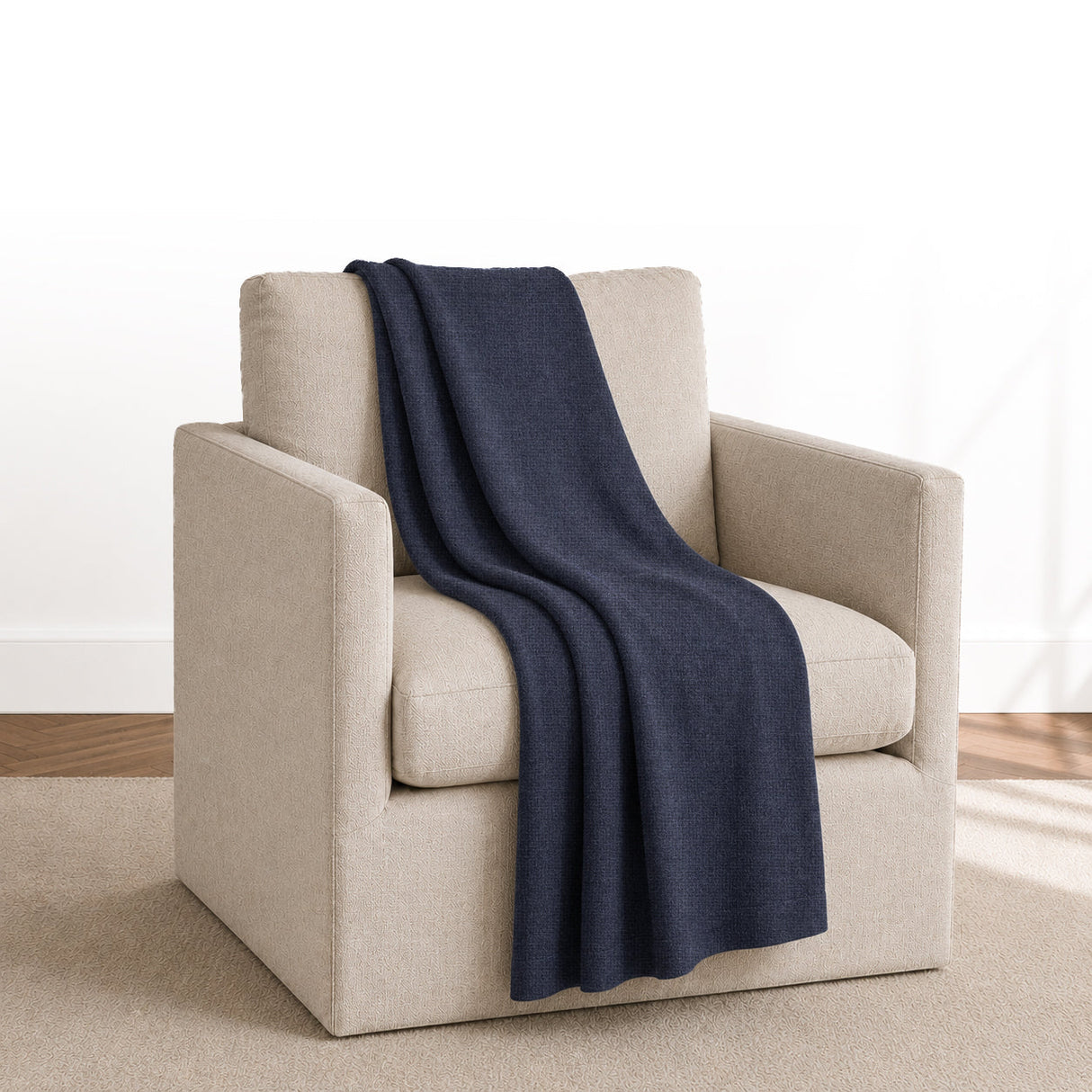 Ibiza Throw in Denim Blue | Alicia Adams Alpaca at Fig Linens and Home