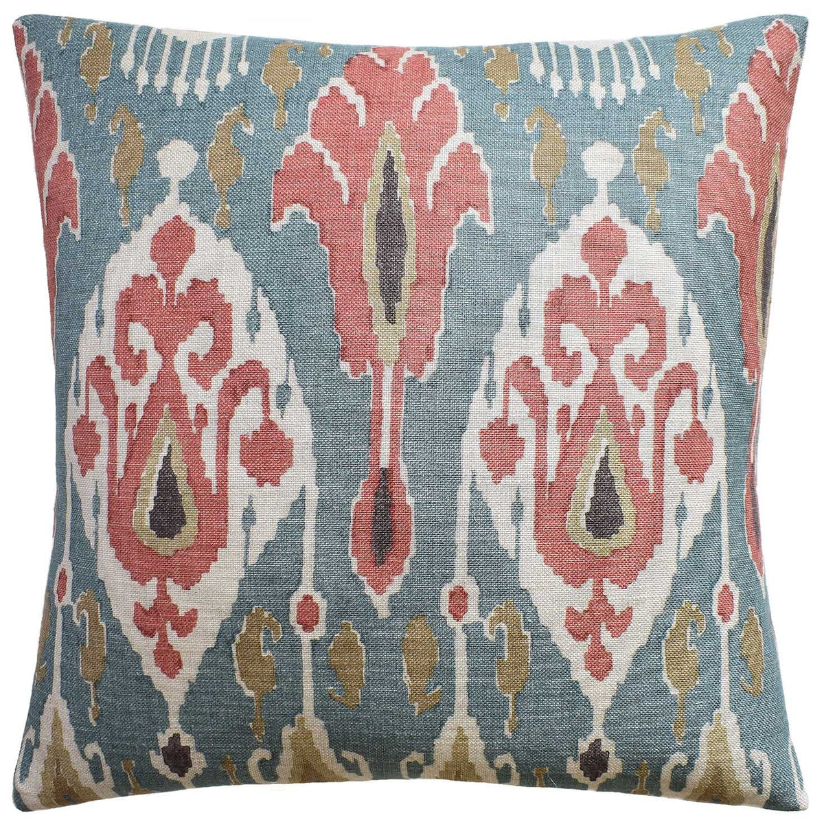 Ikat Bokhara Teal - Throw Pillow by Ryan Studio - GP and J Baker Fabric