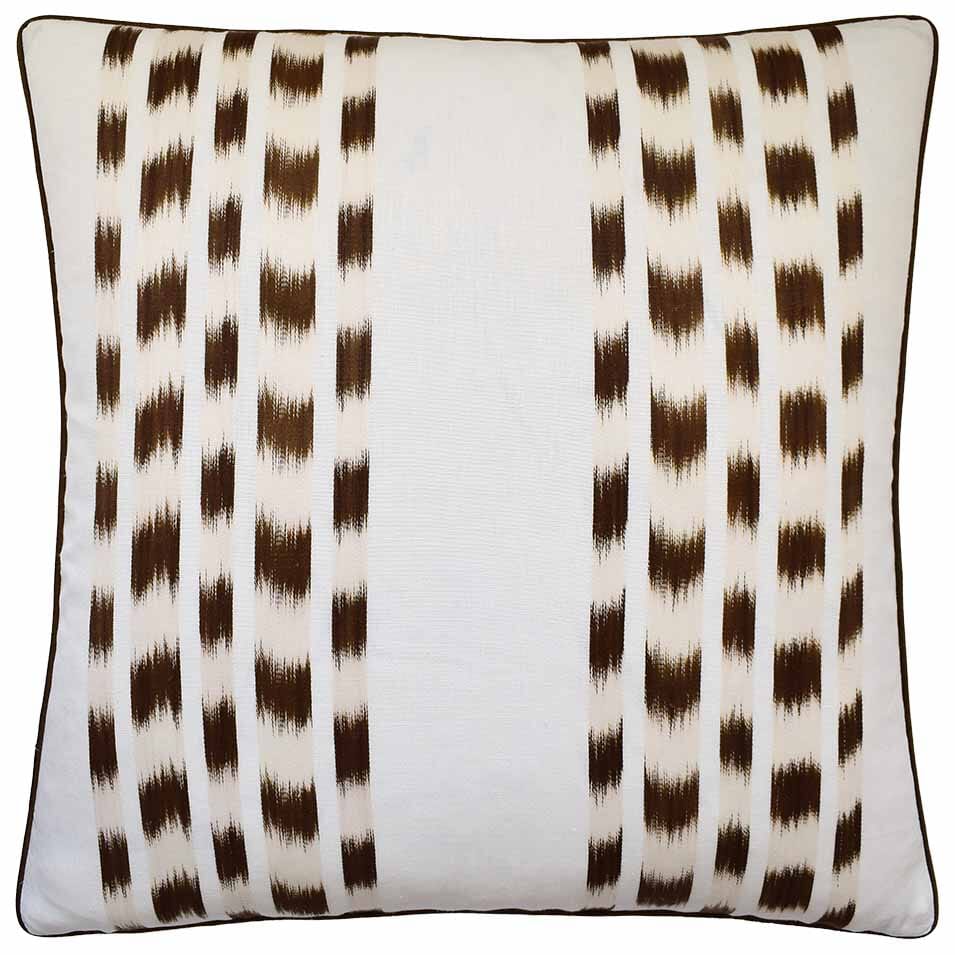 Izmir Ikat Stripe Cocoa - Throw Pillow by Ryan Studio