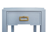 Jean Light Blue Side Table by Worlds Away at Fig Linens and Home - Closed Drawer View