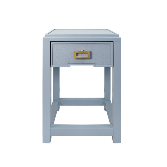 Jean Light Blue Side Table by Worlds Away at Fig Linens and Home - Front View