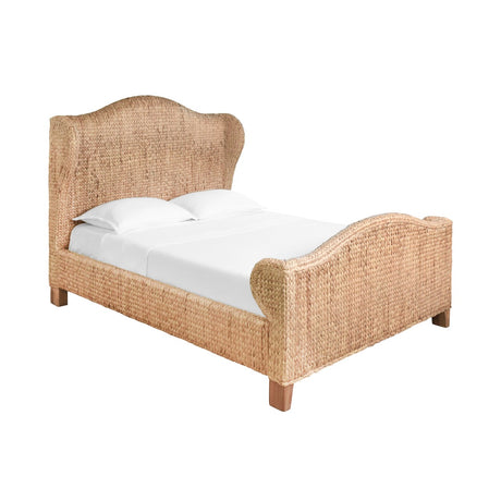 Jovi Queen Bed by Worlds Away at Fig Linens and Home | Coastal Winged Headboard Bed 2
