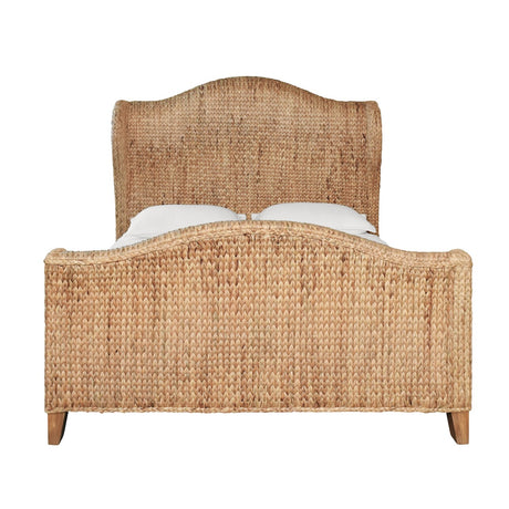 Jovi Queen Bed by Worlds Away at Fig Linens and Home | Coastal Winged Headboard Bed 1