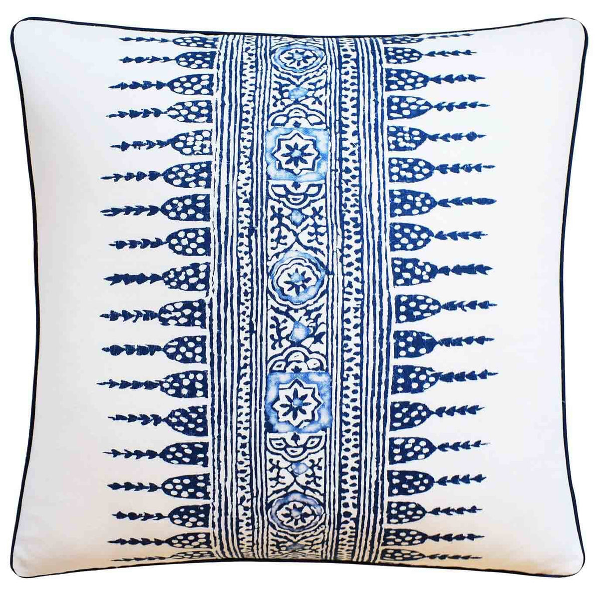 Javanese Stripe Navy Decorative Pillow - Throw Pillow by Ryan Studio - Thibaut Fabrics - Anna French