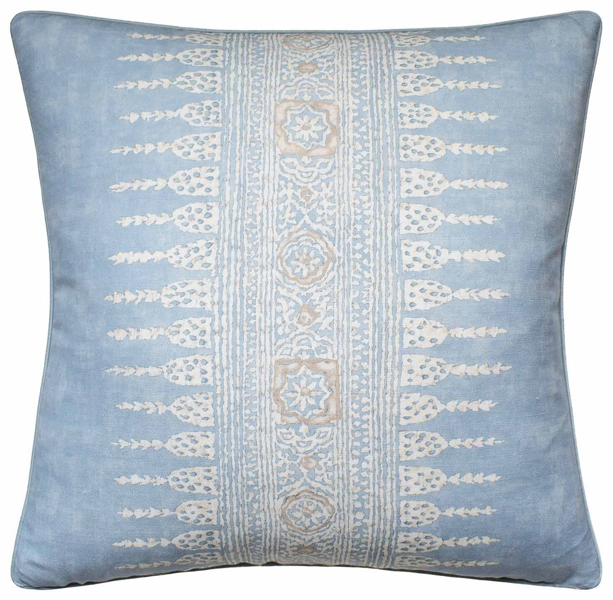 Javanese Stripe Spa Blue Decorative Pillow - Ryan Studio Throw Pillow in Thibaut Fabrics Anna French