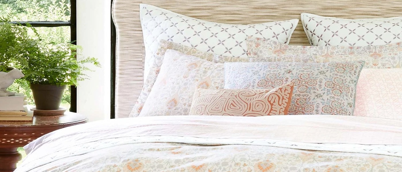 John Robshaw at Fig Linens and Home. John Robshaw Duvet Covers, Sheets, Pillows. Robshaw Throw Pillows and Blankets. Hip Young and Fun Bedding and Interiors. Eclectic and Gorgeous at Fig Linens and Home.