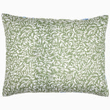 John Robshaw Aadav Sage Green Cotton Quilted Pillow Sham Reverse  | Fig Linens and Home 1
