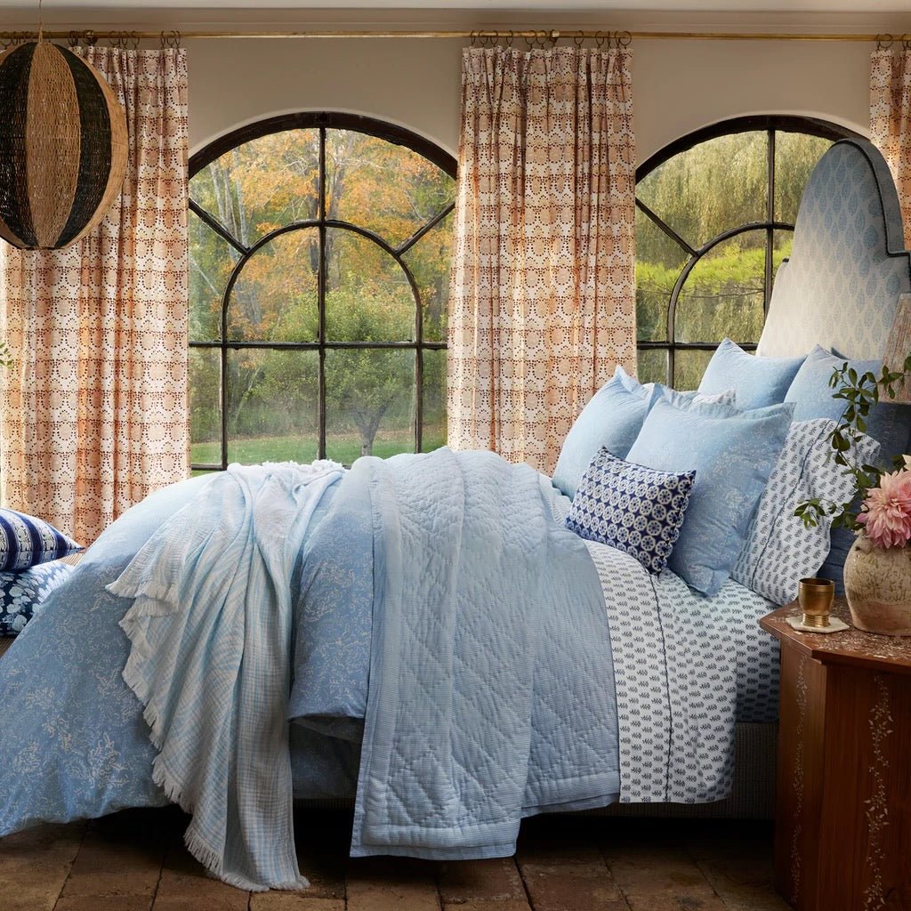 John Robshaw Avni Light Indigo Bedding at Fig Linens and Home - Lifestyle Photo 2