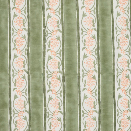 John Robshaw Bansari Tangerine Orange Sage Green Pillow  | Fig Linens and Home Swatch