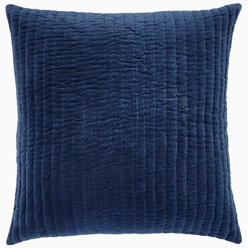 John Robshaw Pillow - Navy Blue Bedding - John Robshaw Velvet Indigo Quilted Euro Sham