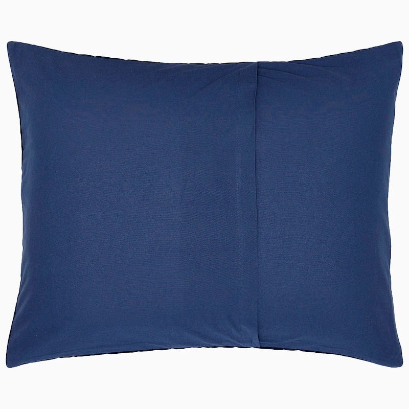 John Robshaw Pillow - Navy Blue Bedding - John Robshaw Velvet Indigo Quilted Pillow Sham Reverse