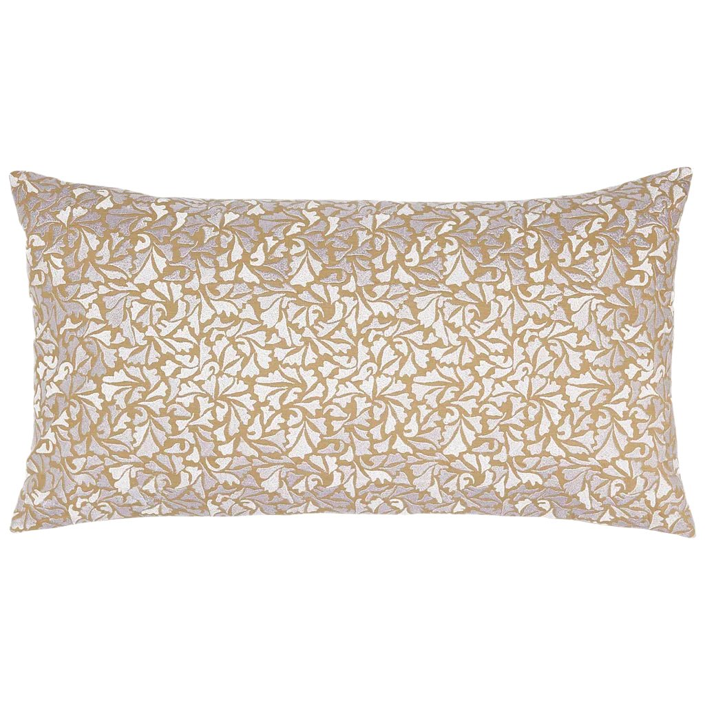 Baine Sand Bolster Pillow - Embroidered Front - John Robshaw at Fig Linens and Home