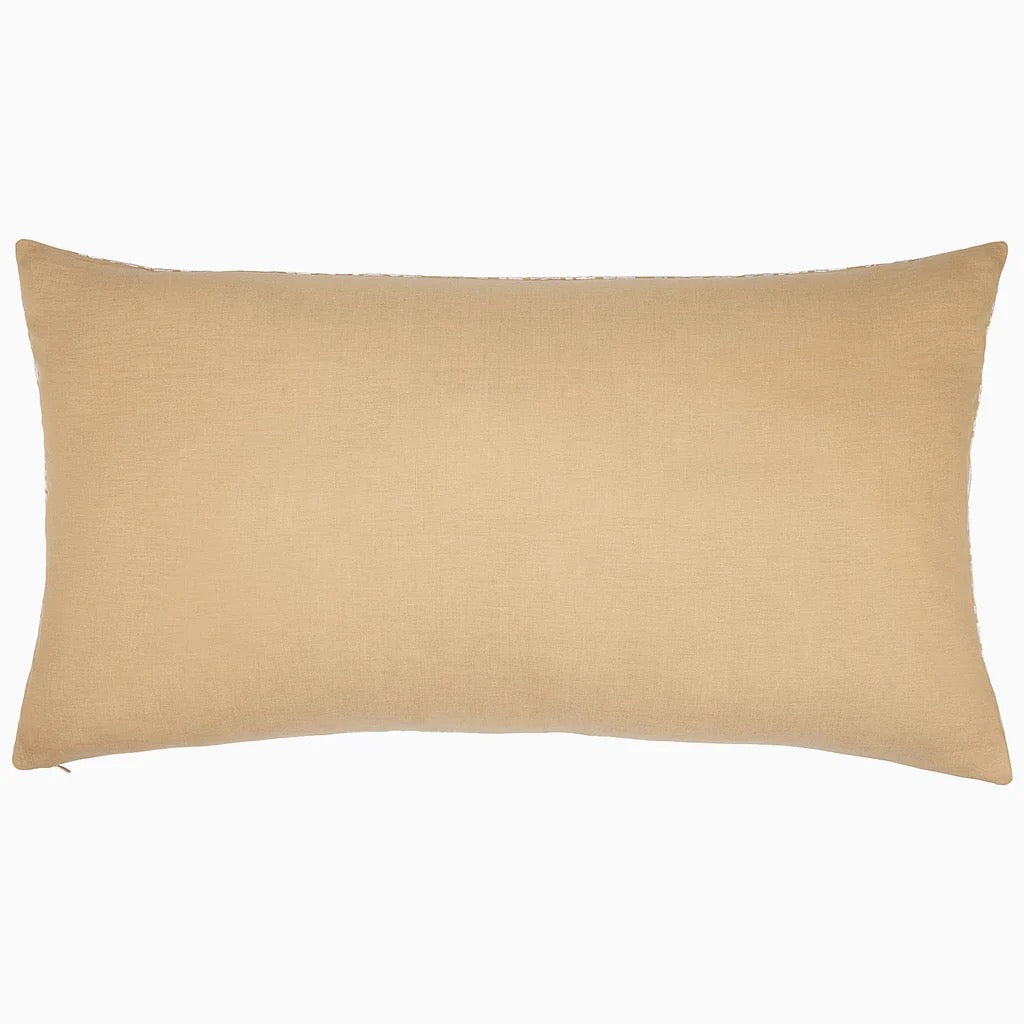 Baine Sand Bolster Pillow - Solid Back - John Robshaw at Fig Linens and Home