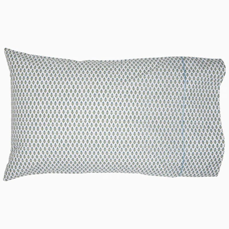 Pillowcases - Cala Sage Green Organic Cotton Sheets by John Robshaw at Fig Linens and Home
